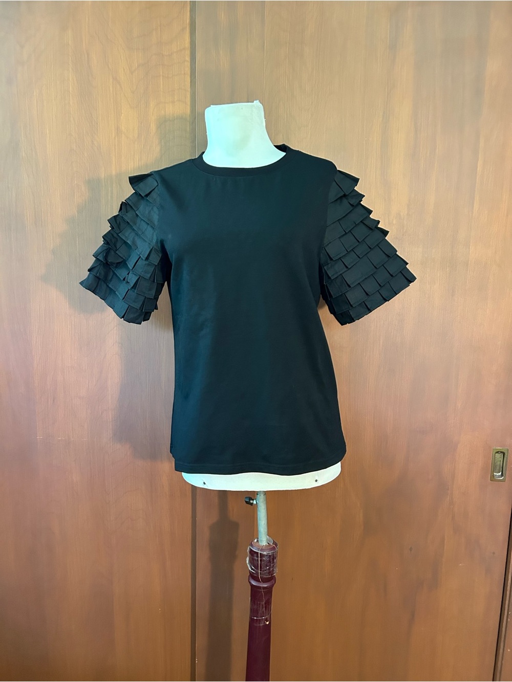 NWT Gracia Black ruffled top